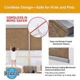 Persilux Roller Shades Light Filtering Cordless Free-Stop Roller Blinds for Windows (Brown 31" W x 72" H) Natural Woven UV Protection Privacy Window Shades for Home, Living Room, Office, Doors, Patio Persilux