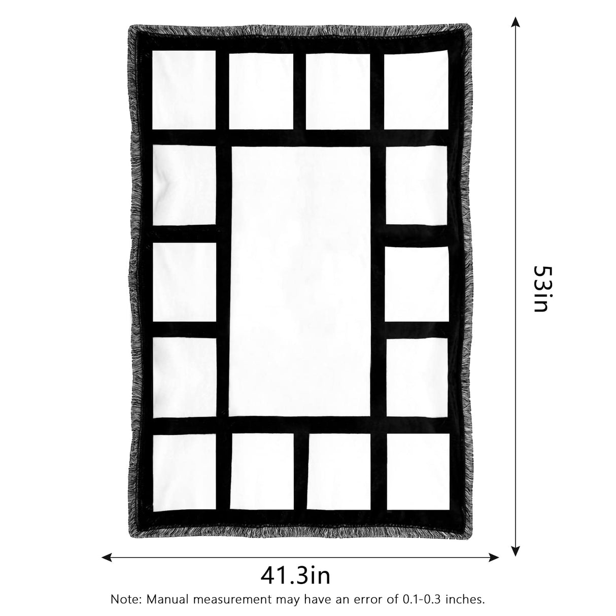 MAIKESUB Sublimation Blank Blanket 53 x 41.3 Inches Custom Personalised Photo 15 Panel Gifts for Family and Friends on Christmas Wedding Mothers Day Father Day MAIKESUB