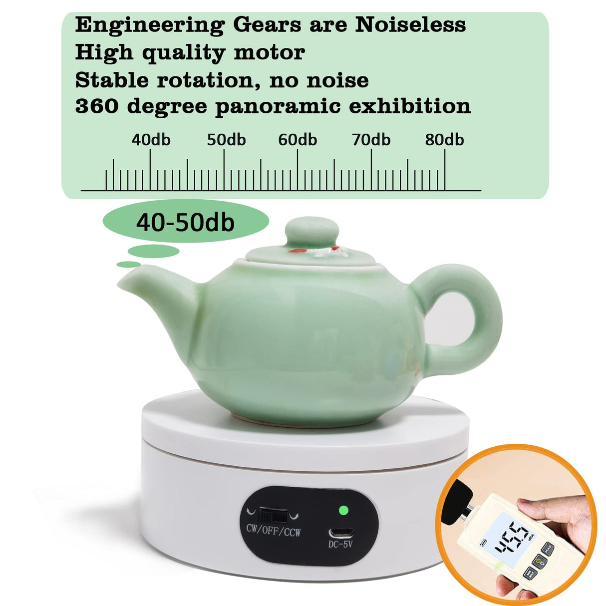 YVV Turner Cup Rotating Display Stand for Epoxy Glitter Tumbler, 360 Degree Automatic Mute Rotating Turntable for Photography Products and Shows. Bling Bling Tumbler Making Supplies Spinner White USB YVV