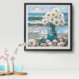 Sea Wave Diamond Art Kits for Adults,Flower Diamond Art Diamond Painting Kit,5D Diamond Painting DIY Full Drill Diamond Dots Painting with Tools,Gem Craft for Home Wall Decor 13.7x13.7in Kaixine