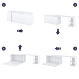 THINK 30 Queen Size Murphy Bed with Rotable Desk, White Color THINK 30