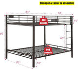 RUUTE Latest Upgrade & Stronger Queen Over Queen Size Bunk Bed, Thickened More Rust-Proof Metal Heavy Duty Steel Bunk Queen Bed with Enhanced Legs and Slats (Easier Assembly) (Queen Over Queen) RUUTE