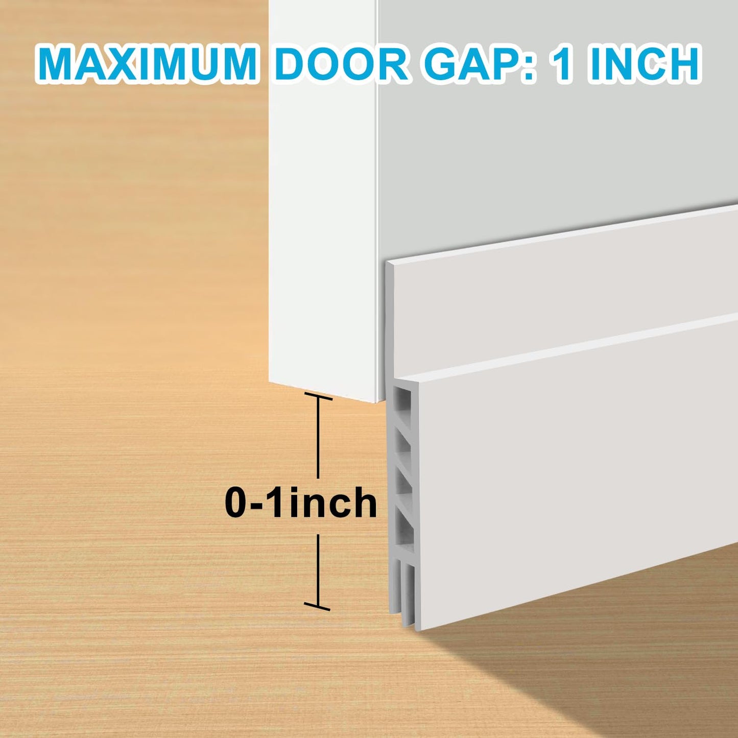 Suptikes 2 Pack Door Draft Stopper，Door Sweep for Exterior & Interior Doors,Door Bottom Seal Dust and Noise Insulation Weather Stripping Draft Guard Insulator, 1.8" W x 37" L,White - WoodArtSupply