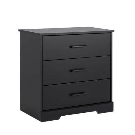 Prepac Rustic Ridge Farmhouse Nightstand Bedside Table, Black Nightstand for Bedroom, End Table with 3 Drawers 16.25"D x 27.5"W x 26.75"H Prepac