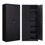NODHM Garage Storage Cabinet with Lock, 72" Steel Storage Cabinet with Doors and 5 Adjustable Shelves, Metal Utility Cabinet Tall File Cabinet for Garage, Office, Home NODHM