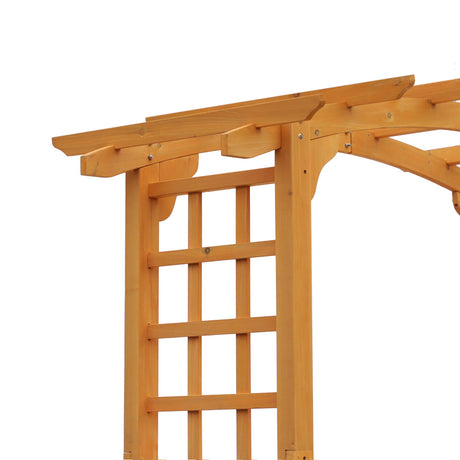 Outsunny 90in Wood Garden Arbor Arch with Trellis Wall for Climbing & Hanging Plants, Decor for Party, Weddings, Birthdays & Backyards Outsunny
