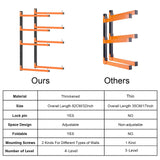 Olgsibb Lumber Storage Rack, [2024 Upgrade] Folding Lumber Rack Wall Mount, Heavy Duty Metal 8 Level-32 Inch Wood Storage Rack for Garage Storage Organization Olgsibb