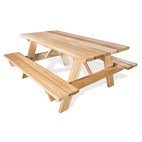 All Things Cedar PT70 Picnic Table | 6-ft Cedar Outdoor Bench | Handcrafted Patio Benches for Outdoors | Western Red Cedar, Eco-Friendly & Spacious Wood Bench (70x60x30) All Things Cedar