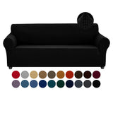 Joccun Stretch Couch Cover Slipcovers, 1-Piece Sofa Covers for 3 Cushion Couch Spandex Jacquard Washable Furniture Protector Cover for Living Room,Kids,Pets(Sofa,Black) Joccun