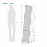 Hzuaneri Jewelry Cabinet with Light strip, 66.5-inch mirror Jewelry Armoire Standing with Garment Rack,Movable Full-length Mirror with Hzuaneri