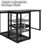 Natwind Two Person Desk with Storage Shelves, 92.5" Double Computer Desk with PC case Stand for Home Office, Home Craft Table Workstation, Heat Press Table, Long Gaming Desk,Retro Natwind