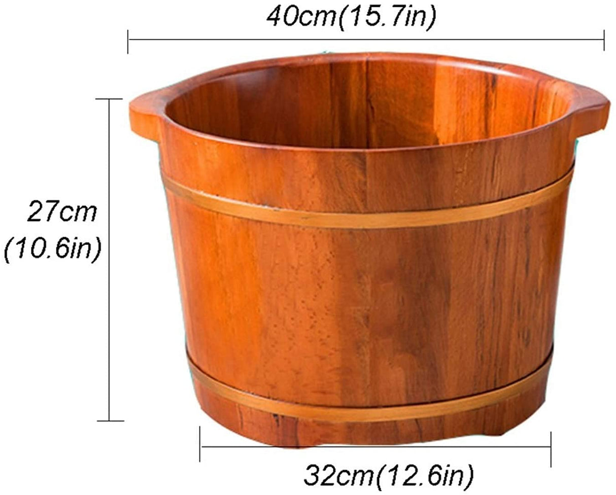 Foot Tub Wooden Foot Basin Wooden Foot Basin,Solid Cedar Wood Foot Basin Tub Bucket for Foot Bath,Pedicure Bowl Spa Massage Wooden Foot Tub,with Lid NUBAOzy