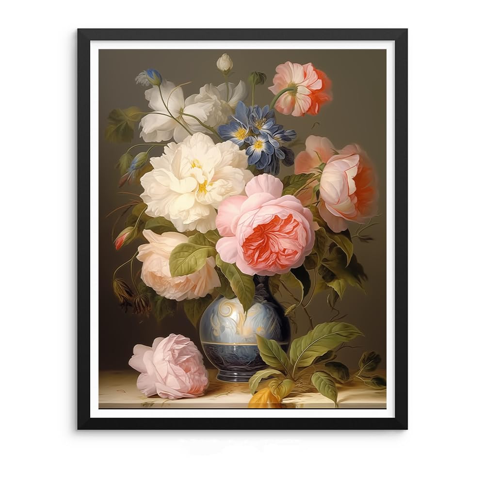 Natuyalo Paint by Numbers for Adults - DIY Adult Paint by Number Kits Painting on Canvas Flowers in Vase Painting by Numbers for Beginners, Plant Art Craft Kits for Adults (16x20 Inch) Natuyalo