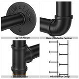 Pynsseu Industrial Iron Pipe Shelf Wall Mount, Farmhouse DIY Open Bookshelf, Pipe Shelves for Kitchen Bathroom, bookcases Living Room Storage, 2Pack of 5 Tier Pynsseu