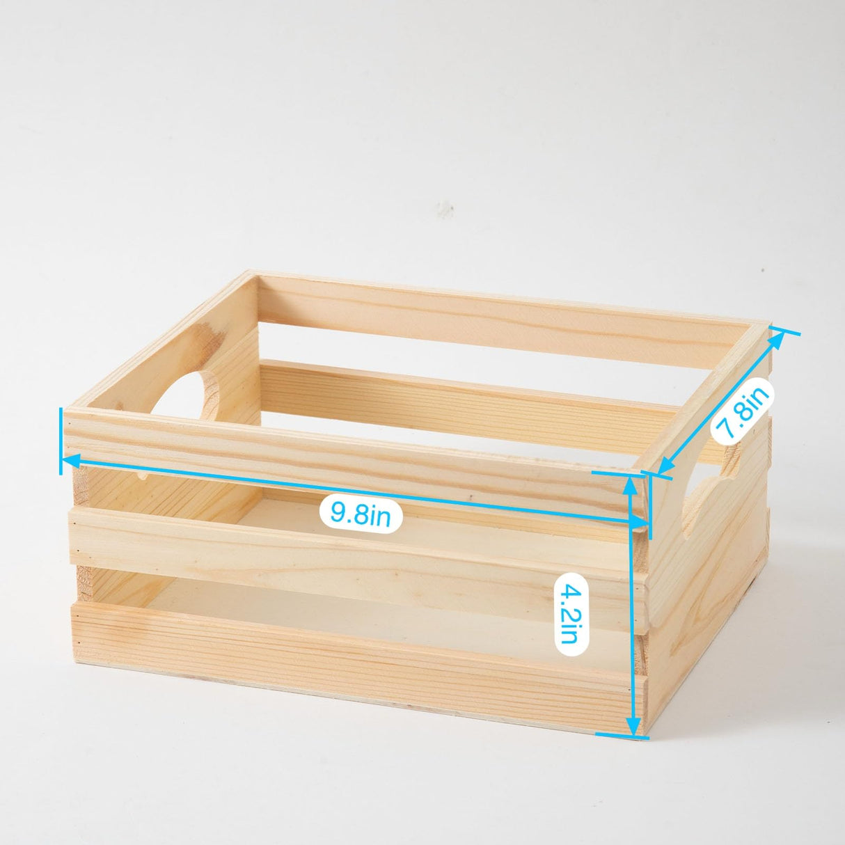 Xhqsulsclac Set of 3 Rustic Wooden Nesting Crates with Handles, Decorative Wood Crates, Crate Box Wooden Storage Box for Kitchen, Office, Bedroom, Closet, Rustic Country Decor Xhqsulsclac