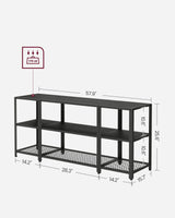 VASAGLE TV Stand for 65 Inches TVs, Industrial Entertainment Center, Modern TV Console with Open Storage Shelves for Living Room, Bedroom, Black ULTV105B22 VASAGLE