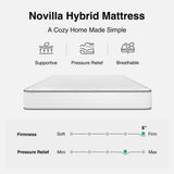 Novilla Queen Mattress, 8 Inch Queen Size Mattress Hybrid with Comfy Support, Bed Mattresses in a Box with Individual Pocket Springs for Motion Isolation & Pressure Relief, Certipur-Us Certified Novilla