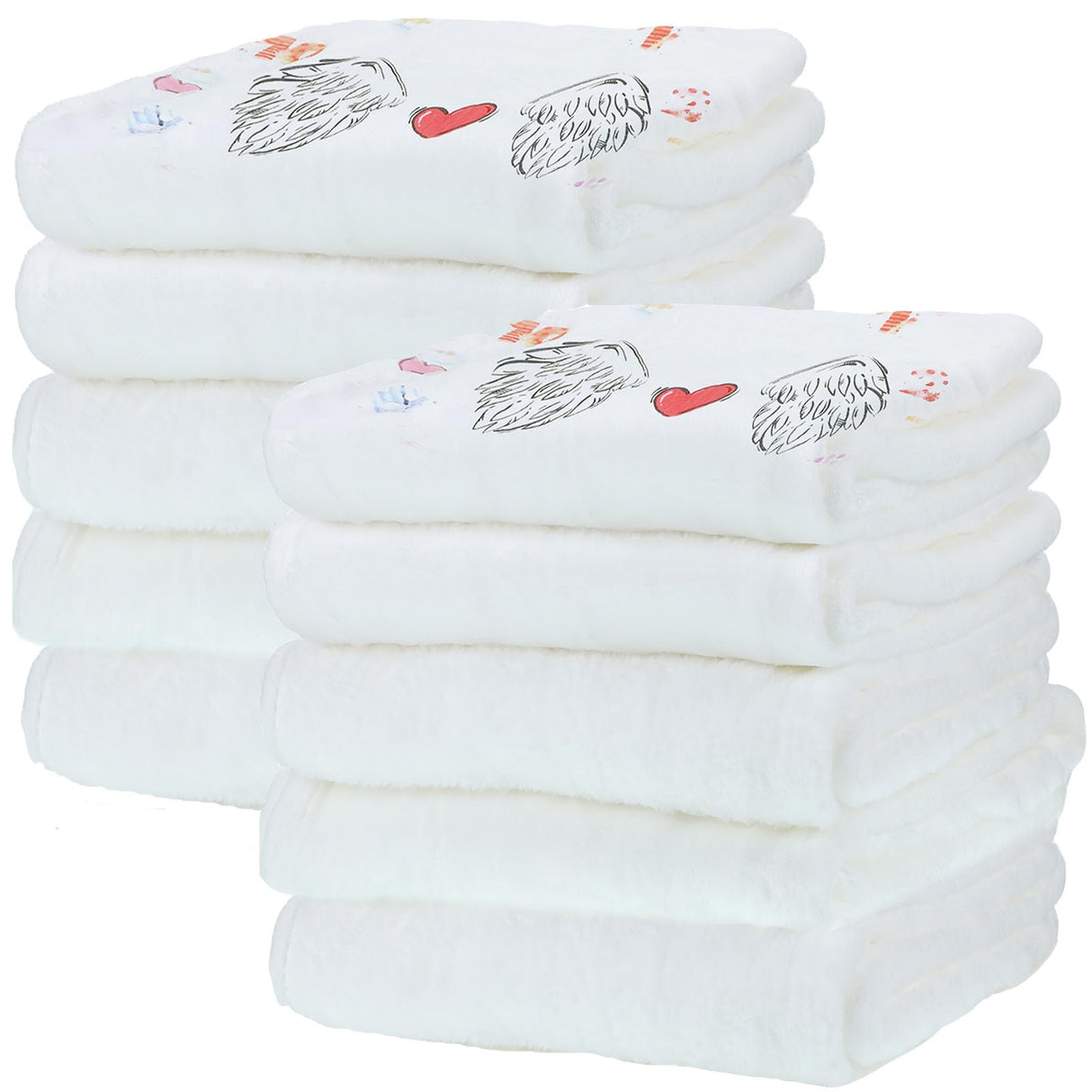 Preboun 10 Pcs Sublimation Throw Blanket Thick Plush Blankets Soft Fuzzy Blanket White Blank Blanket for DIY Custom Personalized Sublimation Photo (30 x 40 Inch) Preboun