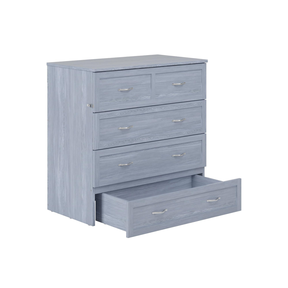 AFI, Northfield Murphy Bed Chest Twin XL with 6" Mattress, Storage Drawer & Built-in USB Charger, Driftwood AFI