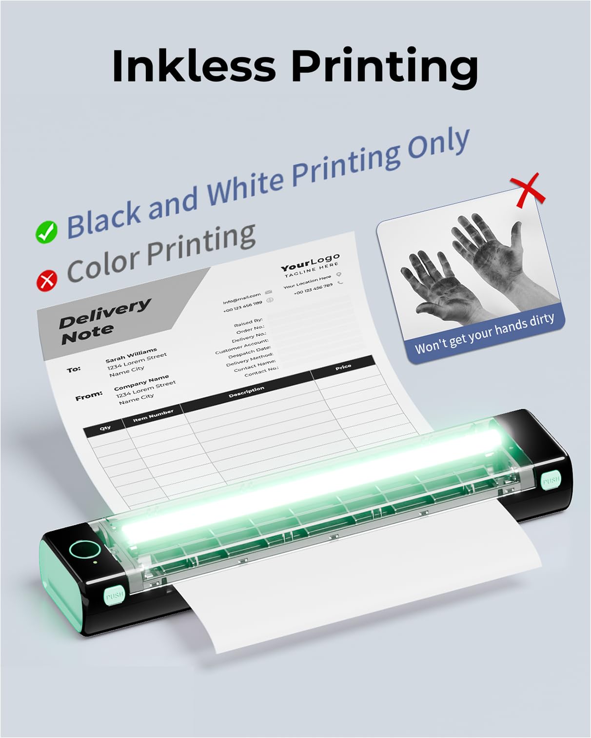 Phomemo M08F Portable Printers Wireless for Travel, Thermal Printer Support 8.5" X 11" US Letter Thermal Paper, Bluetooth Inkless Printer Compatible with iOS, Android, Laptop for Travel, Office, Home Phomemo