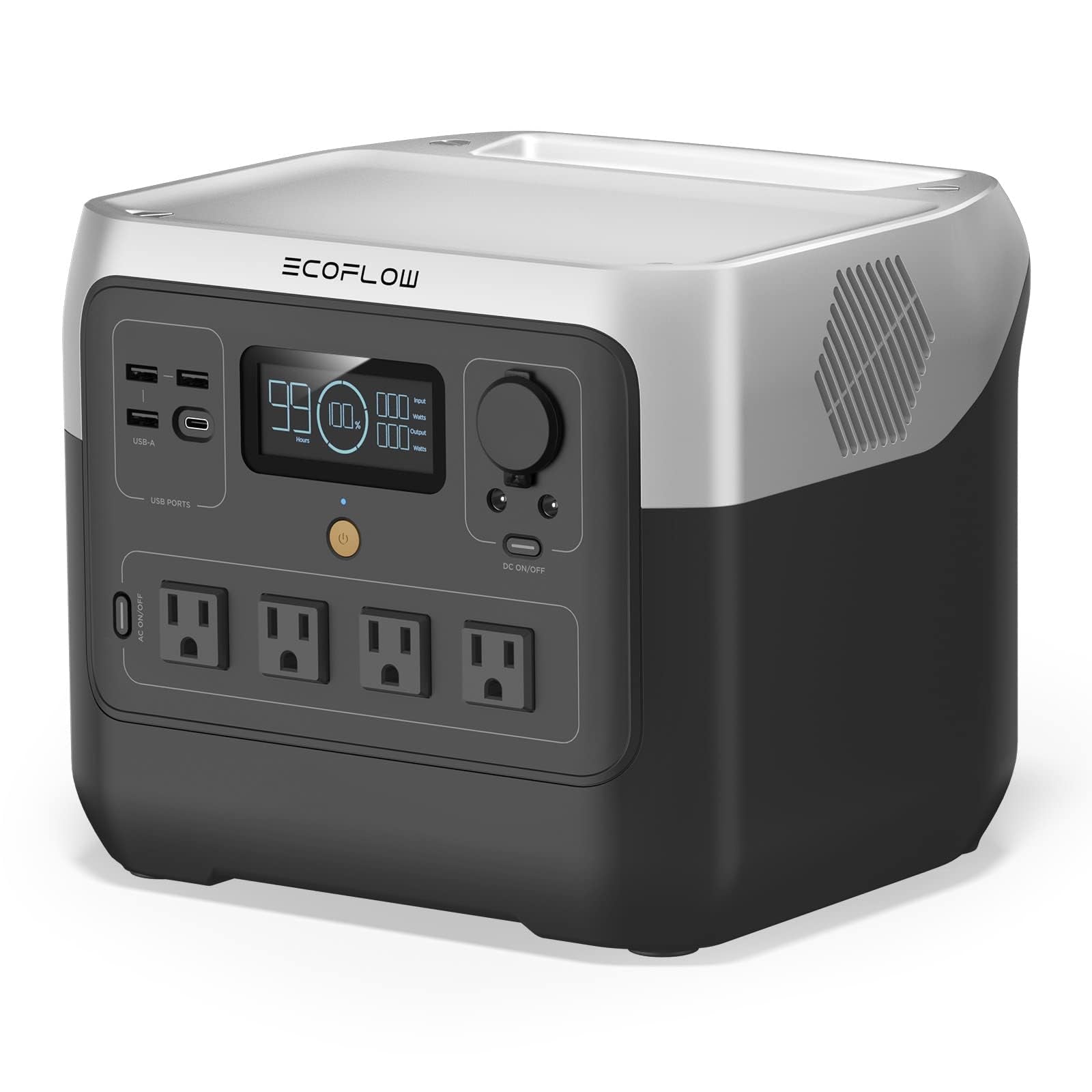 EF ECOFLOW Portable Power Station RIVER 2 Pro, 768Wh LiFePO4 Battery, 70 Min Fast Charging, 4X800W (X-Boost 1600W) AC Outlets, Solar Generator for Outdoor Camping/RVs/Home Use Black - WoodArtSupply