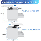 HOMMPA Lift Top Coffee Table with Storage LED Coffee Table Morden High Gloss Black Living Room 4 Tiers Modern Tea Table with Storage Center Tables Hidden Compartment & 2 Open Shelve & 2 Drawers HOMMPA