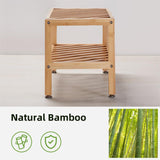 Flyxiregg 2-Tier Bamboo Shoe Rack Bench, Stackable Shoe Storage Bench Organizer Free Standing Shoe Shelf for Entryway and Closet Hallway, Bamboo Rack in Different Combinations, 27.6"x10.3"x11" (Wood) Flyxiregg