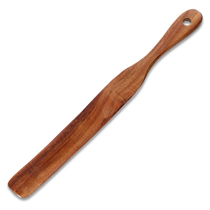 11 Inch Skinny Wooden Spurtle Blender Spatula Sourdough Mixer Bread Stirring Spatula Wood Utensil Tool Flat Stirring Stick Bread Spatula for Dough Cooking Spreading Baking Whisking Mixing Jar Scraping