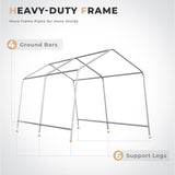 MELLCOM 8x14 ft Heavy Duty Carport, Outdoor Storage Shelter with Metal Frame & Vents, Portable Garage Shed for Bikes, Motorcycles, ATV Car and Outdoor Tools MELLCOM