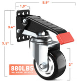 SPACEKEEPER Workbench Casters Kit 880 Lbs - 3 Inch Heavy Duty Retractable Caster Designed for Workbenches Machinery & Tables, 4 Pack SPACEKEEPER