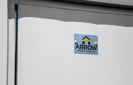 Arrow Select 10' x 4' Outdoor Lockable Steel Storage Shed Building, Flute Grey Arrow