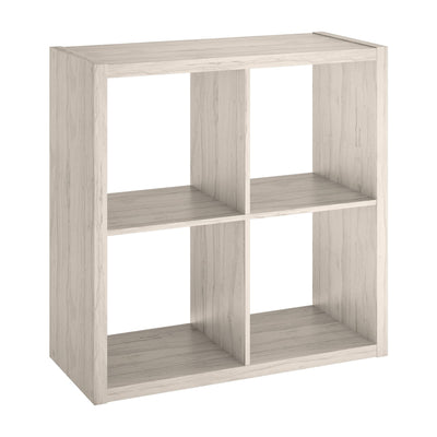 ClosetMaid 4550 Decorative Open Back 4-Cube Storage Organizer, Bleached Walnut