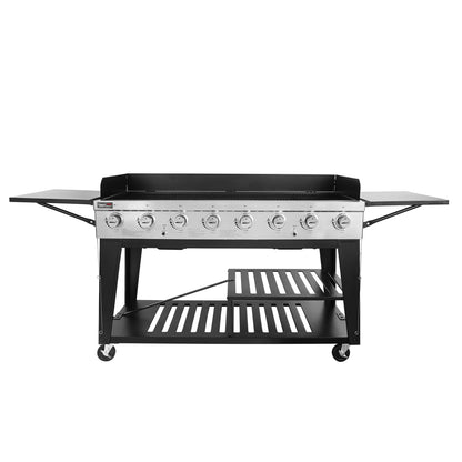 Royal Gourmet 8-Burner Gas Grill, 104,000 BTU Liquid Propane Grill, Independently Controlled Dual Systems, Outdoor Party or Backyard BBQ, Black