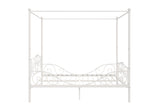 DHP Metal Canopy Bed Frame - Full Size, White with Heart Scroll Design DHP