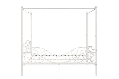 DHP Canopy Sturdy Bed Frame, Metal, Full, White