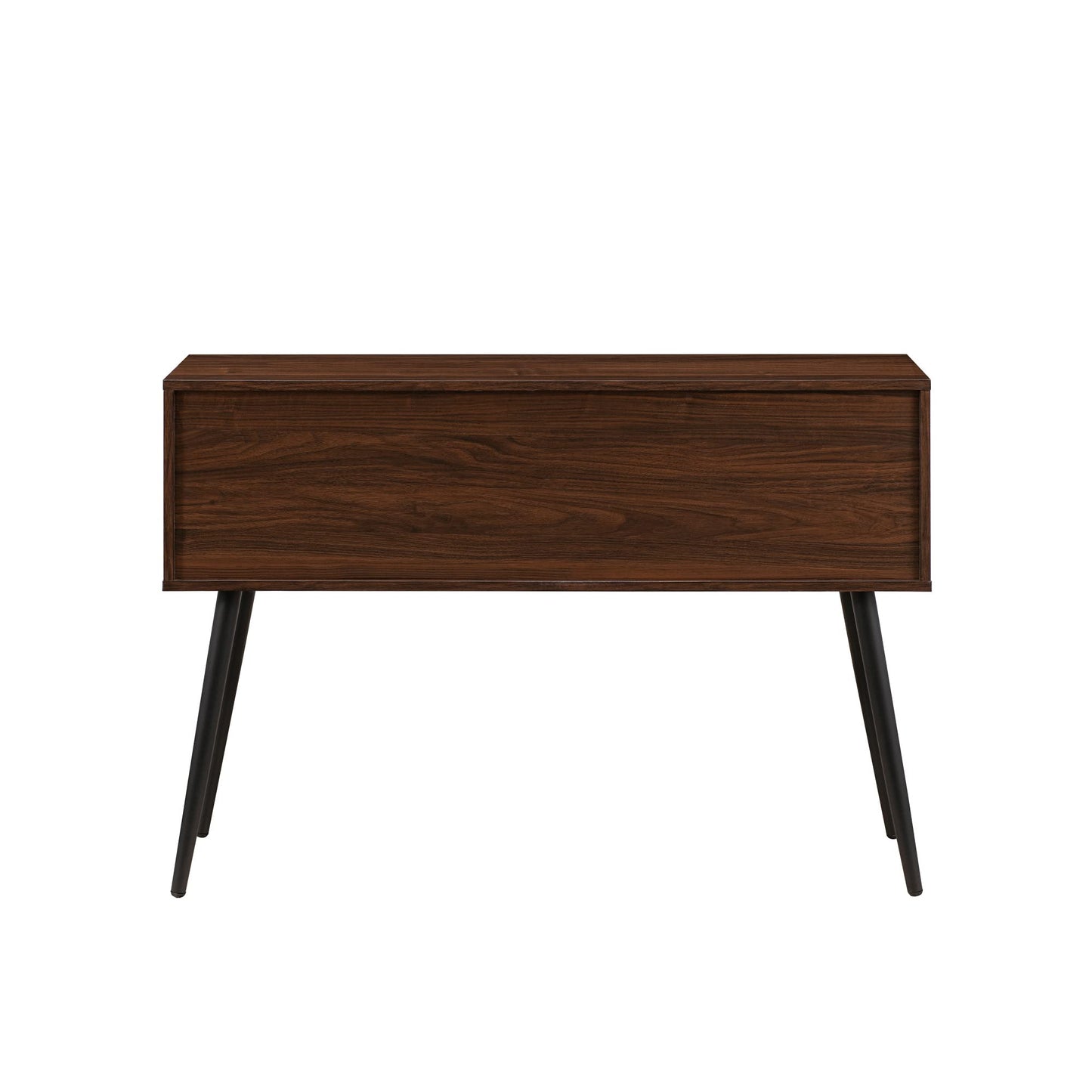 Walker Edison Perdita Minimalist Glass-Shelf Entry Table, 44 Inch, Dark Walnut - WoodArtSupply