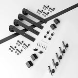 SMARTSTANDARD 6FT Heavy Duty Double Door Sliding Barn Door Hardware Kit,Smoothly and Quietly-Easy to Install-Includes Step-by-Step Installation Instruction Fit 18" Wide Door Panel SMARTSTANDARD