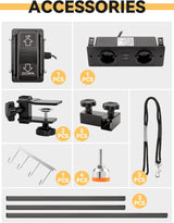 Kalolary Electric Pet Grooming Table for Large Dogs, Heavy Duty Professional X Lift Dog Grooming Table with Anti-Static Non-Slip Rubber Tabletop, 3 Nooses & Clamps & Arms, Black Kalolary