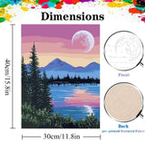 Paint By Numbers for Adults - DIY Adult Paint by Number Kits Pack On Canvas Sunset Beach Painting by Numbers for Beginners,Acrylic Paint Boat On Mountains Lake Crafts for Home Decor (11.8x15.8inch) LWZAYS