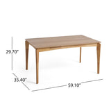 Christopher Knight Home Alma Dining Table, 6-Seater, Rubberwood with Walnut Veneer, Mid-Century, Natural Oak Finish Christopher Knight Home