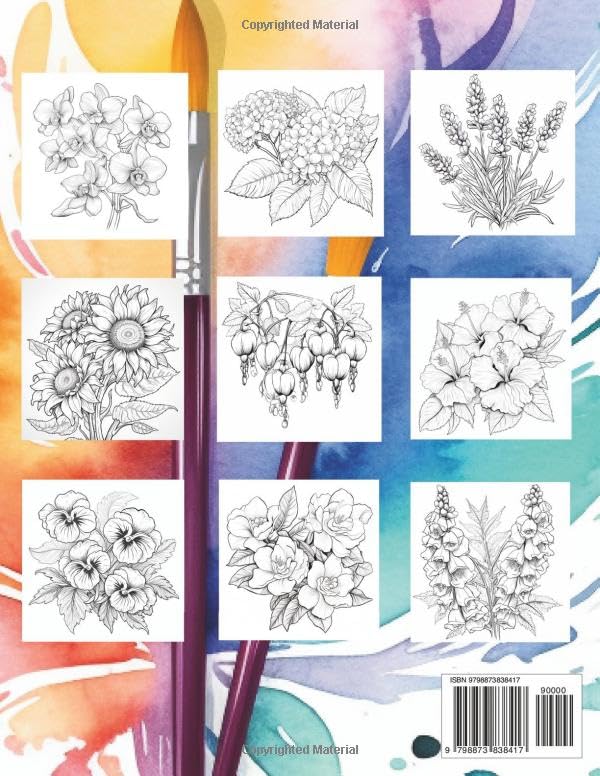 Watercolor painting book: Flowers (Watercolor painting books collection) WoodArtSupply