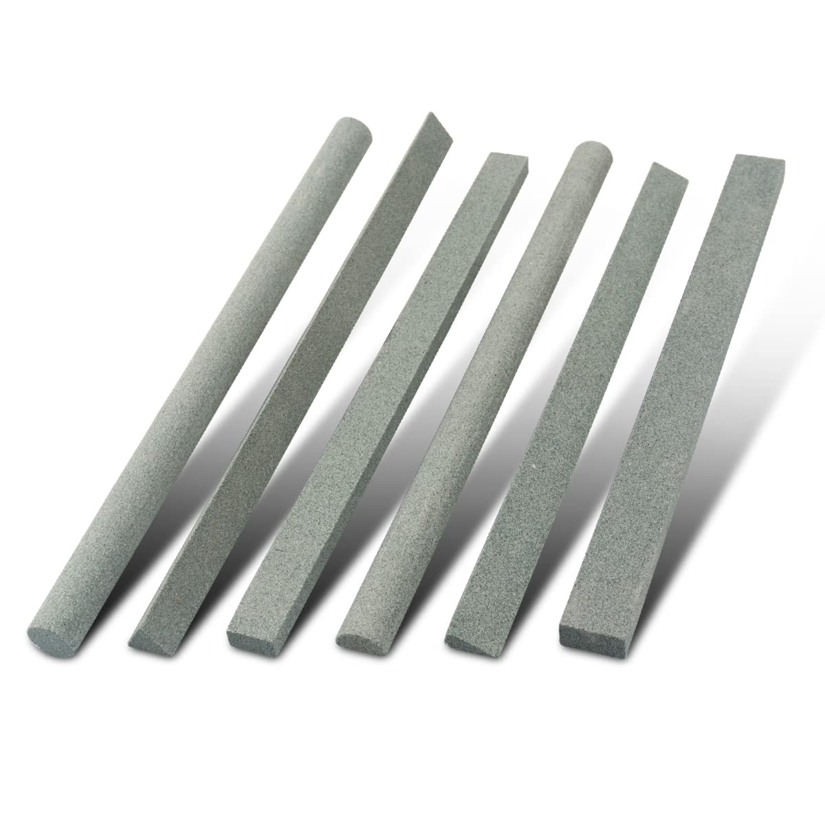 CBRIGHT Sharpening Stone Set,6 pcs 180# Wood Carving Sharpener Whetstone Set for for Wood Carving Knives/Chisels&Most Bladed Cutting Tools,Variety of Shapes (Length:appr.5.90inch) CBRIGHT