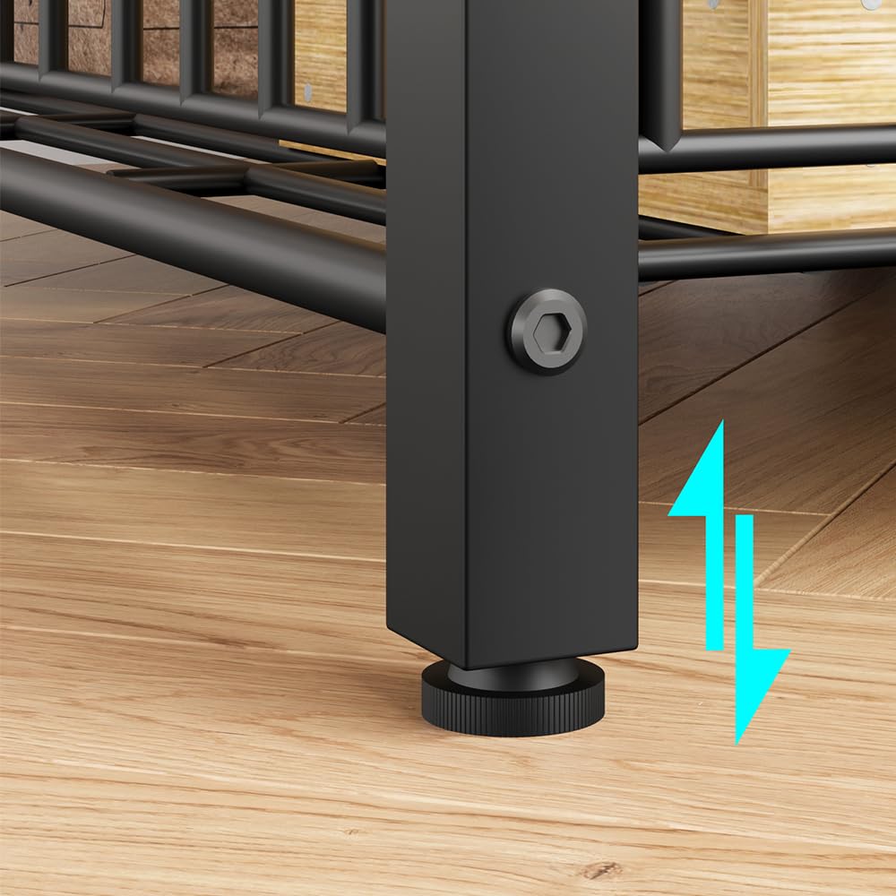 IDEALHOUSE Kitchen Bakers Rack, Microwave Oven Stand with 2 Large Wire Basket, Industrial Coffee Bar Station, 5-Tier Kitchen Utility Storage Shelf with 8 Hooks for Spice, Pots Organizer, Rustic Brown IDEALHOUSE