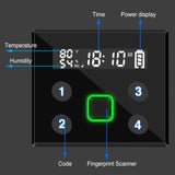 Biometric Slider Handgun Gun Safe with LCD Screen of Temp Humidity Time for Nightstand, Desk, Bed Side, Wall, Truck LANGGER V