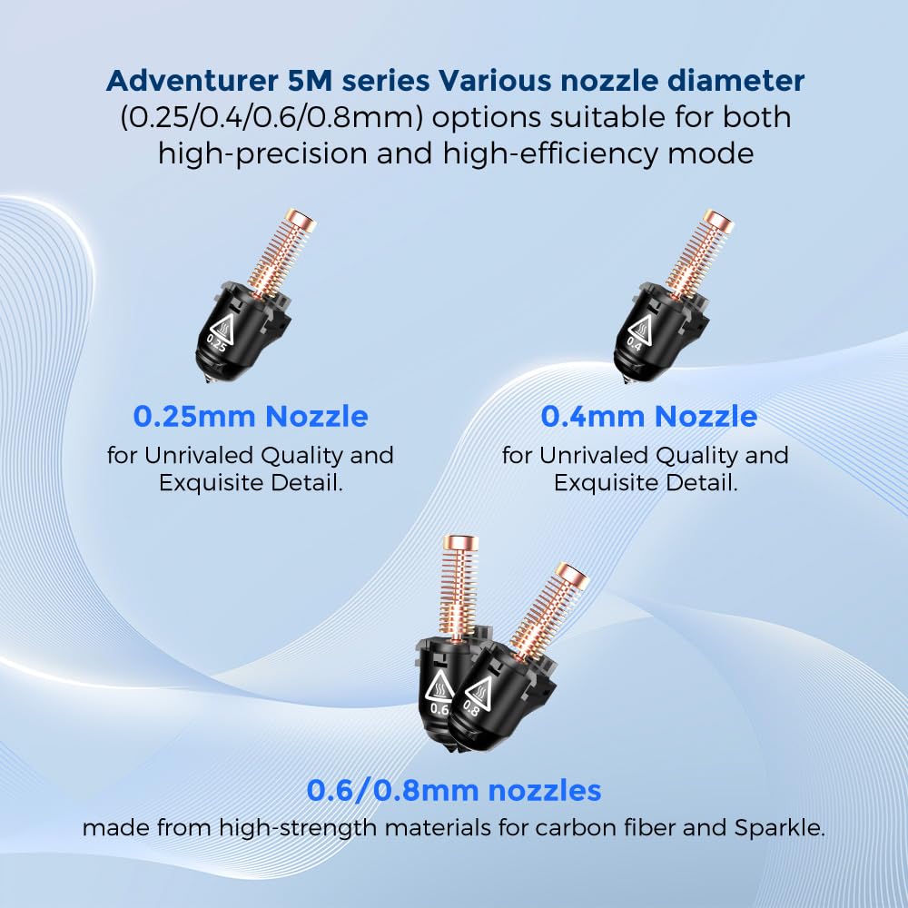 FLASHFORGE Adventurer 5M 3D Printer and FLASHFORGE Adventurer 5M 3D Printer Nozzle Assembly(0.25mm) FLASHFORGE