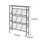 JZM Shoe Rack Storage, Narrow 4 Tier Metal Shoe Storage Shelf, Free Standing Shoe Racks, Space Saving Shoe Rack Organizer for Entryway, Hallway, Bedroom, Living Room(12-16 Pair) JZM