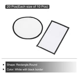 MECCANIXITY 20pcs Sublimation Patch Blank, Fabric Iron-on Blank Heat Transfer Repair Patch for DIY Crafts Caps Clothes Shoes Bags White with Black Border MECCANIXITY