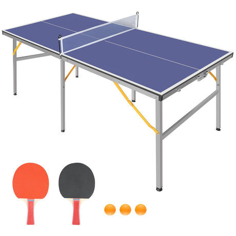 Professional Outdoor Table Tennis Tables,6x3FT Indoor/Outdoor Portable Ping Pong Table Game with Net for Adults/Teens,2 Table Tennis Paddles and 3 Balls OutdoorVibe