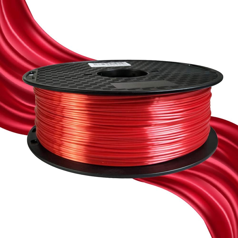 CC3D Silk Red PLA Filament 1.75 mm 1KG 3D Printer Filament Spool FDM 3D Printing Material Shiny Finish Silky PLA Glossy Metal Filament Metallic Red PLA CC3D