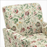 Container Furniture Direct Contemporary Accent Arm Chair with Birch Wood Frame and Velvet Upholstery, Armchair for Office and Living Room Decor, Removable Cushions, 04 Printed Fabric Container Furniture Direct
